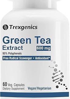 Trexgenics® MEGA Green Tea (Bioactive 95% Polyphenols) One-a-day Antioxidant, Free Radical Scavenger, Cellular Protection, Heart, Skin, Immunity & Metabolism (60 Vcaps) (1)