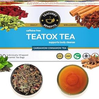 Teacurry Teatox Tea (30 Tea Bags,1 Month Pack) - Helps with Body Cleanse and Detoxifying | NON-GMO Herbal Tea