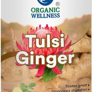 Organic Wellness Tulsi Ginger 100 Gram Tin | Herbal Tea | 100 Grams