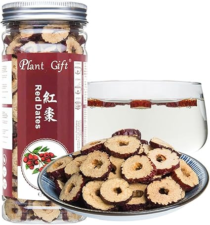 Plant Gift Plant Gift 100% Red Dates Slices, Pure Natural Organic Dates (Seedless), Red Jujube, Red Dates Chinese Organic, Health Care 80g/2.82oz