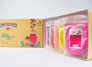 Tota Natural and Herbal Rajanigandha Petal Premium Holi Gulal (6 Pcs in Box)