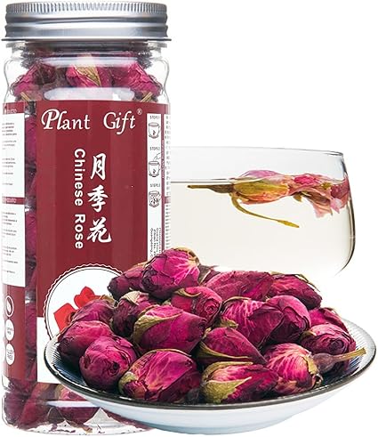 Plant Gift Chinese Rose Flower, Red Rose Tea, Dried Rose Petals, Women Ladys Anti Aging Herbal Flower Petals, Rosebud Flower Herb Loose Leaf Tea Fragrant Natural Healthy Herbal Tea 50G/1.76oz