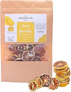 Bab Louie & Co. Lemon Dehydrated Fruits Garnishes For Cocktail, Mocktail, Detox Water, Green Tea, Snacks | Air Dried | Gluten Free | Vegan | No Sugar | 100% Natural | Zero Preservatives | 50 Gm