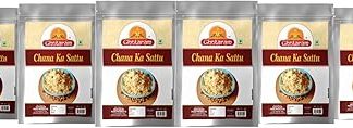 GHOTARAM Sattu SUPREME Quality Roasted Gram Flour with Jeera (Cumin) -100% Pure Natural with High PROTEIN & High FIBRE|Gluten-Free & Vegan/Botanical CHANA Sattu-5880g(pac 6x 980g)
