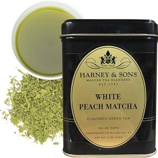 Harney & Sons White Peach Matcha Tea, Loose 4 Ounce tin
