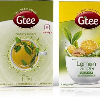 GTEE Green Tea Bags - Lemon & Ginger & Tulsi Tea Bags, 25 Tea bags (Pack of 2)