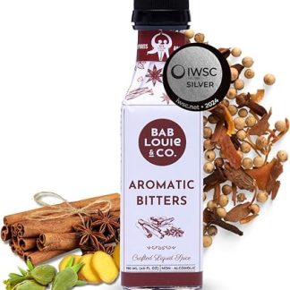 Bab Louie & Co. Aromatic Bitters for Cocktails, Non Alcoholic Award Winning Bitters Old Fashioned Mix (120ml/4 Fl. Oz), Mixer for Mocktails, Whiskey Gifts for Men, 100% Natural Made with Herbs