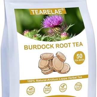 TEARELAE - Burdock Root Tea - 2.5g x 50 Count Burdock Root Tea Bags - Premium Natural Burdock Root - Premium Arctium Lappa Herbal Tea - Caffeine-Free, Non-GMO