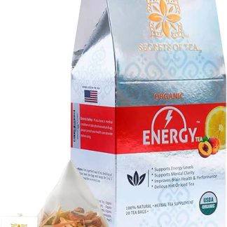 Secrets Of Tea Herbal Energy Tea - Organic Black Tea with Natural Caffeine for Clean, Steady Energy - Refreshing Peppermint Tea Boosts Focus - Enjoy an Herbal Teas That Powers Your Day Naturally