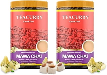 TEACURRY Mawa Chai (200 Grams, 100 Cups) - Mawa Assam Black Tea - 100% Natural Flavoured Tea | Refreshing & Tasteful Mawa Flavor Chai Tea