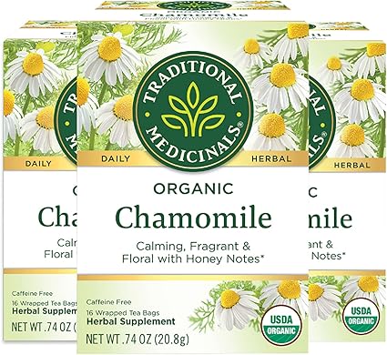 Traditional Medicinals Pack of 3 x Organic Chamomile Herbal Tea - 16 Tea Bags