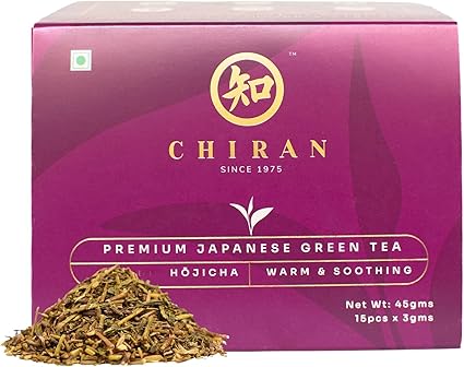 CHIRAN Original Japanese Hojicha Green Tea Bags – Award-Winning Cold Brew Roasted Green Tea | Improted from Kagoshima, Japan | 15 Pyramid Tea Bags