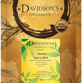 Davidson's Organics, Herbal Spicy Mint, Loose Leaf Tea, 16-Ounce Bag