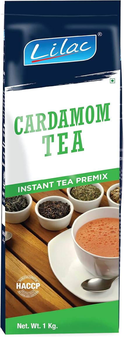 Lilac Instant Cardamom Chai Premix 1kg - Premium Tea With 100% Natural Spices | Strong Eliachi Flavor | Readymade Powder (Pack of 1)