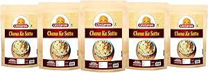 GFP Jaipur's Gluten-free Chana Sattu Vegan Fresh And Natural|Nutritious Chana Sattu Atta/Flour|Roasted Bengal Gram Flour/Sattu Atta Energy-boosting Black Chana Sattu flour-2400g(pac 5x 480g)