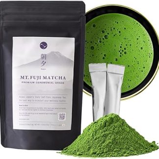 Asayu Japan Fuji Matcha Powder – Premium Ceremonial Grade Green Tea, Mt. Fuji Source, Made in Japan (Sticks 20x1.5g)