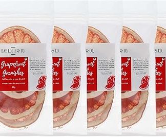 Bab Louie & Co. Grapefruit Dehydrated Fruits Garnishes For Cocktail, Mocktail, Detox Water, Green Tea, Snacks|Air Dried|Gluten Free|Vegan|No Sugar|100% Natural|No Preservatives (Pack Of 5, 25 G Each