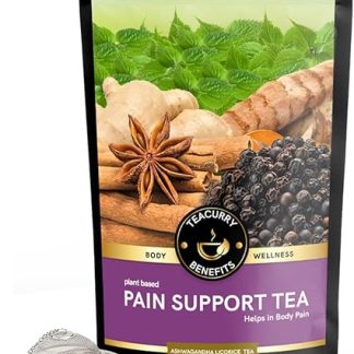 Teacurry Pain Support Tea (100 Gram Loose with Infuser) - Helps with Pain, Headaches & Joint Support