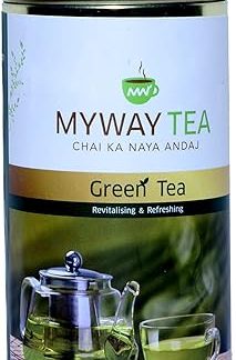 MYWAY TEA Classic Fresh Green Tea, Loose Green Tea Leaves with No Tea Dust. Only Leaf Green Tea,Helps to Body Cleanse, Boost Immunity Promote Healthy & Glowing Skin, Zero Calories (100Gm)