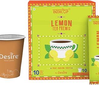INDICUP Lemon Tea Instant Premix, Pack Of 1-10 Sachets - Mix, Refreshing Taste