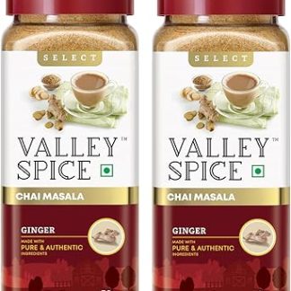 Valley Spice Ginger Masala Chai | Spicy And Healthy Blend | Tea, Dried Ginger, Black Pepper | Aromatic And Traditional | Strong Flavour | 80+ Cups Select Chai Masala (Ginger 50G (Pack Of 2))