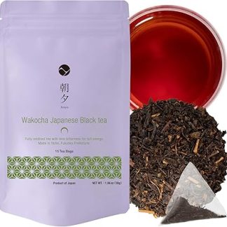 Asayu Japan Wakocha Japanese Black Tea - 100% Made in Japan 2.5 g x 15 Tea Bags for Morning Energy (Wakocha Black Tea)