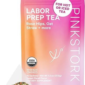 Pink Stork Labor Prep Tea - Organic Pregnancy Tea with Raspberry, Chamomile, Rosehip for Labor and Delivery