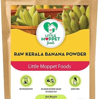 Little Moppet Foods Raw Kerala Banana Powder - 200g |Made by a doctor Mom| No Additives and Preservatives | Free from Added Salt and Sugar | Prepared from Sundried Raw Kerala Nendran Banana
