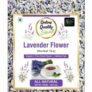 Online Quality Store Lavender Flower Tea -100g | Sun Dried Lavender Flowers Herbal Tea | Stress Relief| Iced Tea