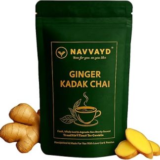 NAVVAYD Ginger Kadak Chai, With Dried Strong Ginger, Premium Blend, (400 Gm, 200 Cups) 400 Gms