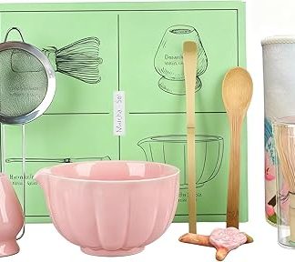 Matcha Sets 8Pcs Matcha Sets for Tea Lovers - Japanese Matcha Whisk Set with Matcha Bowl Bamboo Whisk and Scoop