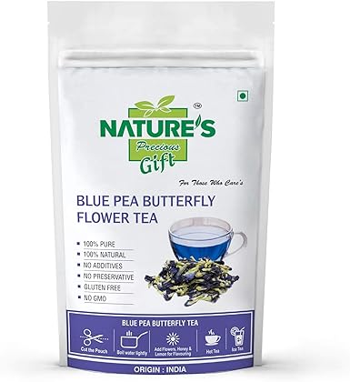 NATURE`S GIFT - FOR THOSE WHO CARE`S Blue Tea Butterfly Pea Flower - 30 GM