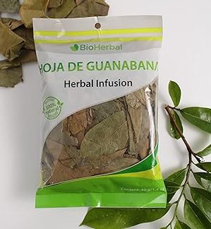 Bio Herbal-Loose dried soursop leaves for tea ( Hojas De Guanabana ) 40gr/ 1.4OZ. Organic and caffeine free-product from Peru - Naturally supports liver immune system.