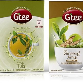 GTEE Green Tea Bags - Ginseng & Tulsi Tea Bags, 25 Tea bags (Pack of 2)