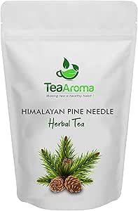 Tea Aroma - Making tea a healthy habit ! Tea Aroma - Organic Himalayan Pine Needle Tea 50 G - High Altitude, Natural, Organic, Raw, Rich In Vit. A&C, Helps In Relieving Chest Congestion, Cold & Flu
