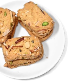 SHRI RADHEY BAKERS Crunchy Kaju Badam Pista Cookies Desi Ghee Butter Snack For Adults Kids Tasty Healthy Snacks Biscuits For Tea (300 Gm)