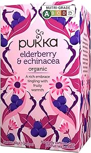 Pukka Organic Elderberry & Echinacea Tea, 20 Herbal Tea Sachets, 40g