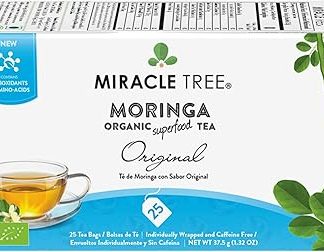Miracle Tree - Organic Moringa Superfood Tea, 25 Individually Sealed Tea Bags, Original (Keto, Detox, Weight Loss, Energy & Immunity Booster, Vegan, Gluten-Free, Organic, Non-GMO, Caffeine-Free)