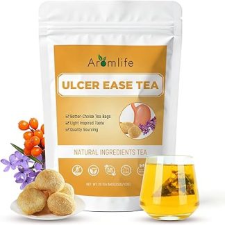 Aromlife Stomach Ease Tea to Help Soothe & Discomfort, Natural Ulcer Tea for Digestive and Gastritis, 20 Teabags, Daily Stomach Nourishing Teas Vegan, Caffeine Free, Sugar Free