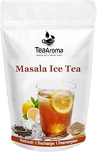 Tea Aroma - Making tea a healthy habit ! Tea Aroma - Masala Ice Tea - Lemon, Pepper, Carom Seeds, Black Salt, Licorice & Black Tea - 200 G 200 G (Pack Of 1)