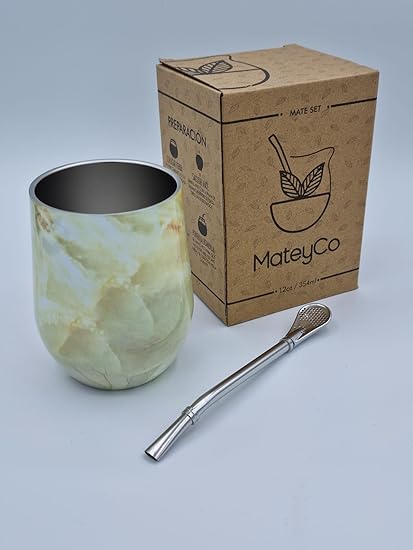 Argentine Mate Set Including Bulb 355ml Matte Argentina Set Double Wall Stainless Steel Matt Argentina Pastel Colours