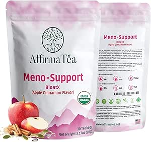 Meno-Support BloatX | Natural Relief from Menopause Symptoms | Bloating, Mood Swings, and Hormonal Imbalance | with Red Clover, & Dong Quai | Apple-Cinnamon Flavour | 30 Teabags