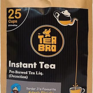 TEA BRO Instant Tea, Adrak Elaichi Tea Decoction | Pre-Brewed Tea Liquid (Concentrate) | Serves 25 Cups | Just Add Hot Milk + Water | In 250Ml Pouch