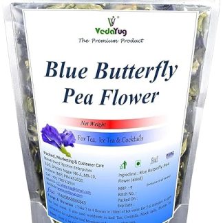 VY VedaYug Premium A Grade 100% Natural Butterfly Pea Flower For Making Iced Tea,Green Tea, Blue Tea For Weight Loss 20 Grams 20 G (Pack Of 1)