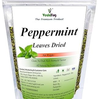 VY VedaYug Peppermint Tea Leaves, Herbal Tea Loose Leaf, Caffeine Free, Steep Hot Or Iced - 100G