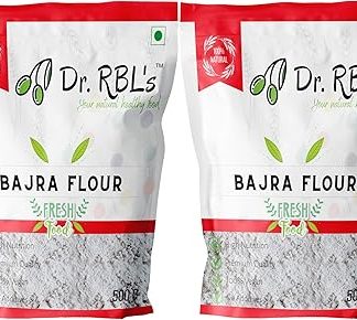 Dr. RBL's Bajra Flour | 100% Natural and Fresh Bajra Atta | Pearl Millet Flour for Nutritious and Wholesome Cooking | Gluten-Free and High in Fiber | Pack of 2-1000 Grams