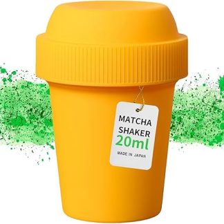 Yellow Matcha Shaker - Traditional Lacquerware | Quick & Easy 11-Second Shake | 1.69 fl Oz (50 ml) Capacity with Mixing Blades | Handmade in Japan