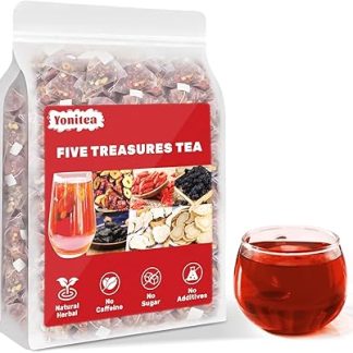 Yonitea Ginseng Five Treasures Tea, Kidney Tea Formula Ginseng Six Treasure for Men and Women, Kidney Cleanse Detox & Repair Natural Traditional Chinese Herbal (60 Bags)