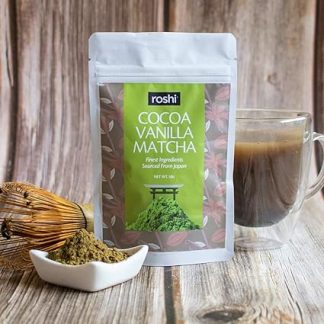 Green Velly Roshi Cocoa ~ Vanilla Matcha | 50g | Authentic Japanese Matcha | Delicious Chocolate Matcha with Vanilla | Energizing Superfood to improve Focus and promotes overall health
