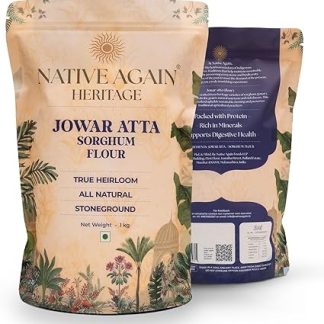 NATIVE AGAIN Jowar Atta - 1kg(Pack Of 1) / Sorghum Flour/Chakki Ground/Jowar No Aata/Jwari Che Peeth/Jowar Da Aata/Millet Flour/Jonna Atta